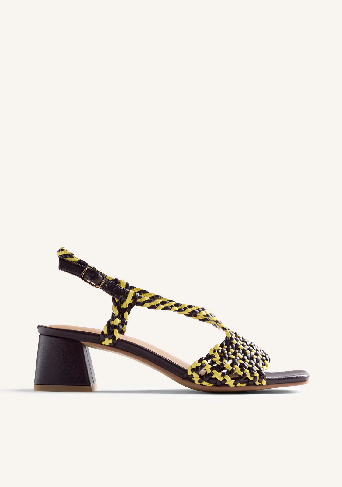 BRAIDED LEATHER HEELED SANDALS BORONGAN