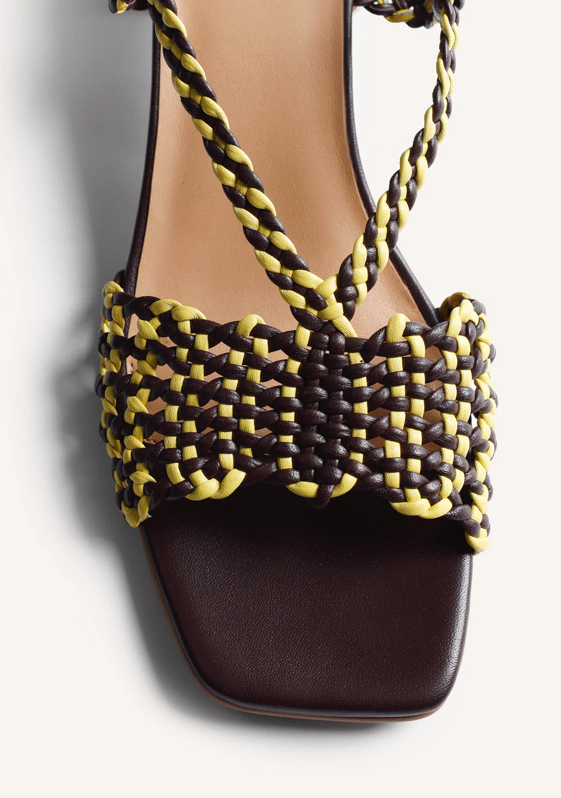 BRAIDED LEATHER HEELED SANDALS BORONGAN