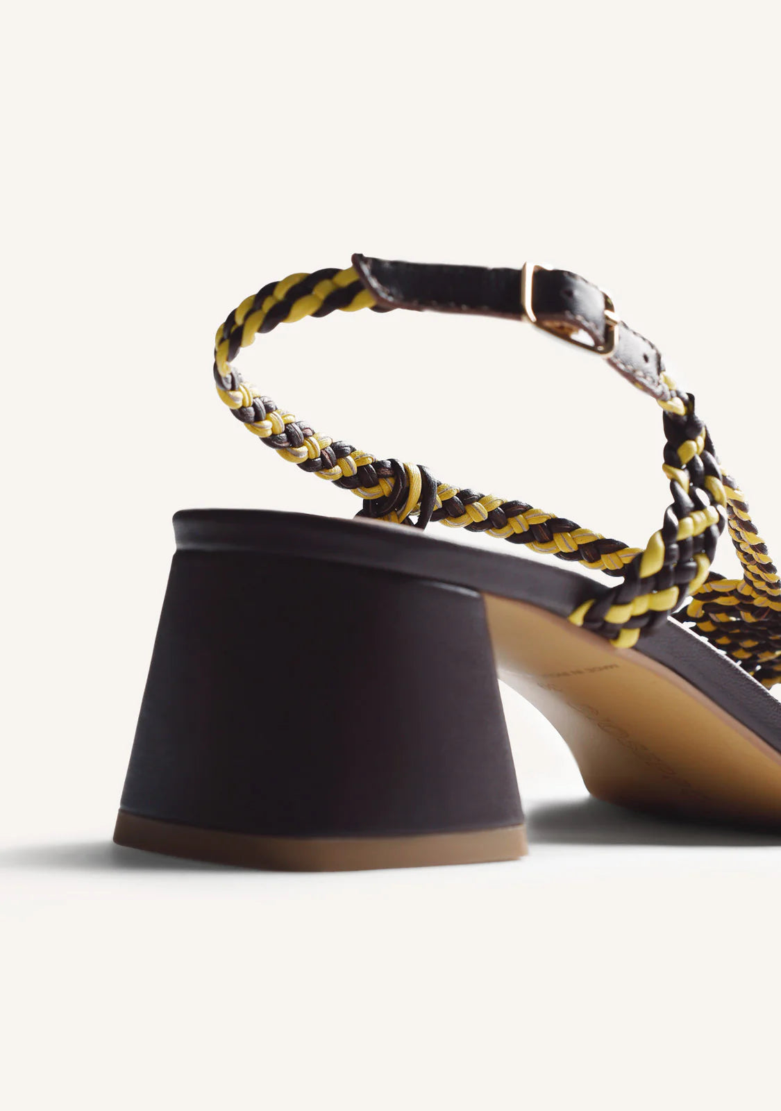 BRAIDED LEATHER HEELED SANDALS BORONGAN