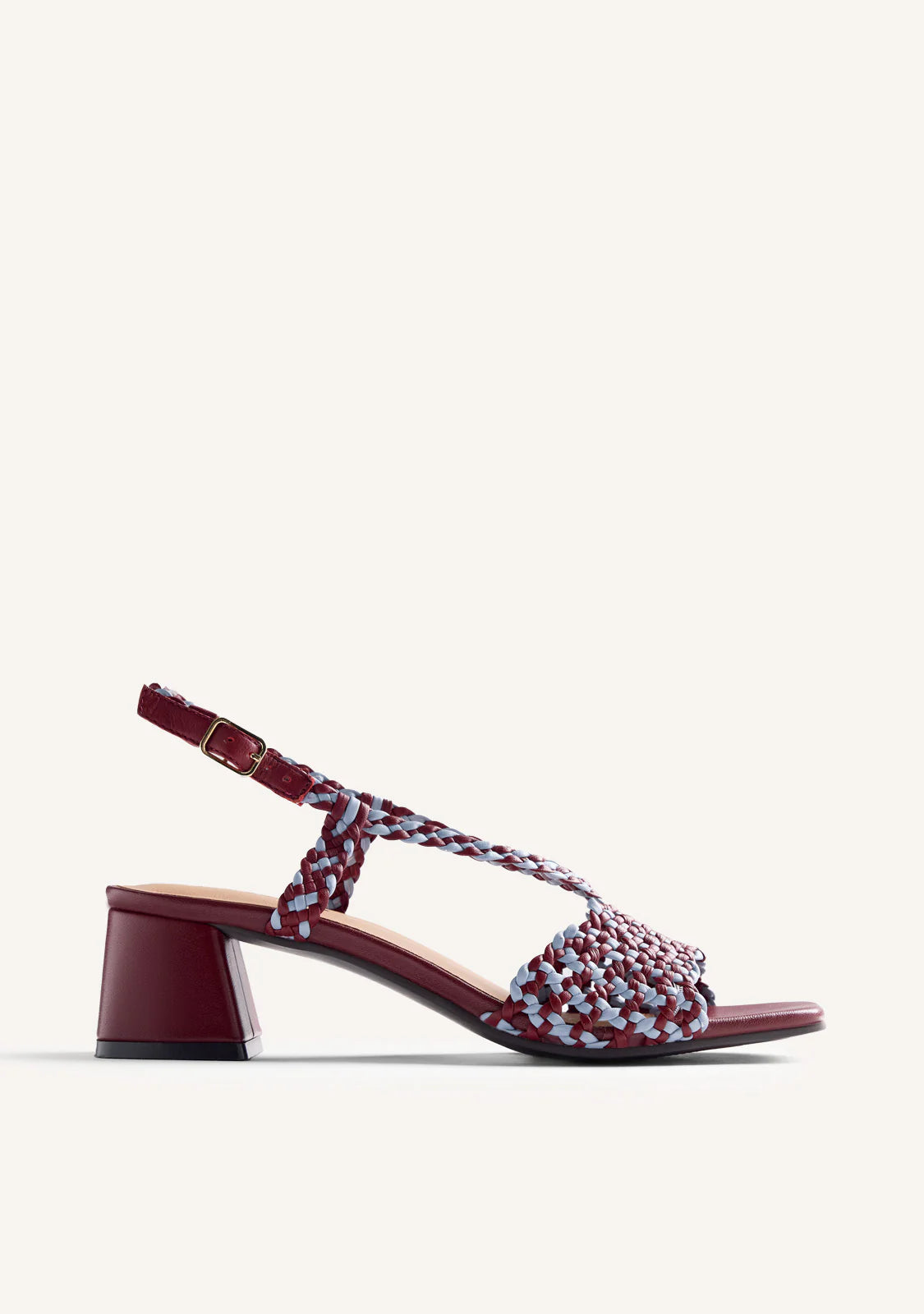 BRAIDED LEATHER HEELED SANDALS BORONGAN
