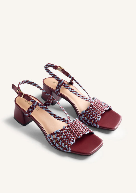 BRAIDED LEATHER HEELED SANDALS BORONGAN