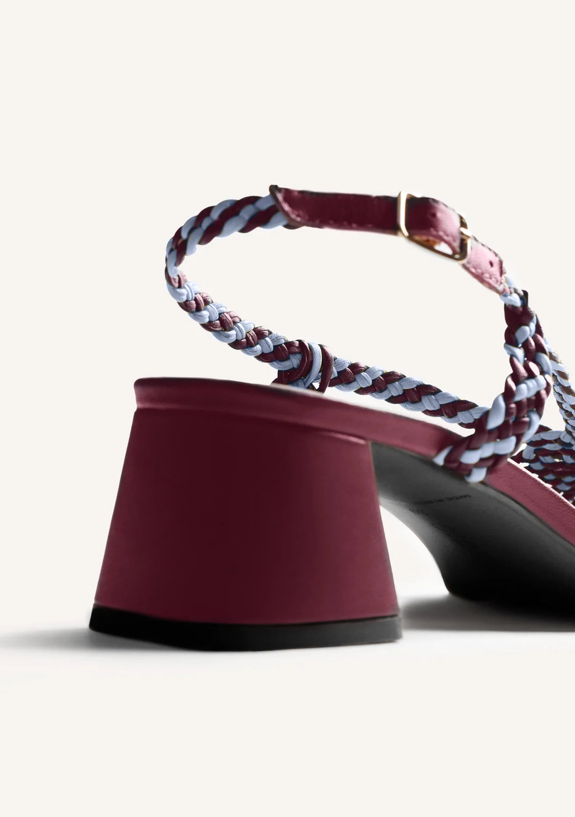 BRAIDED LEATHER HEELED SANDALS BORONGAN